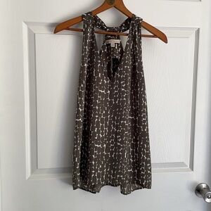Banana Republic Brown and White Patterned Sleeveless Top